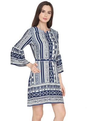 bell sleeved tie back dress - 16187459 - Standard Image - 2