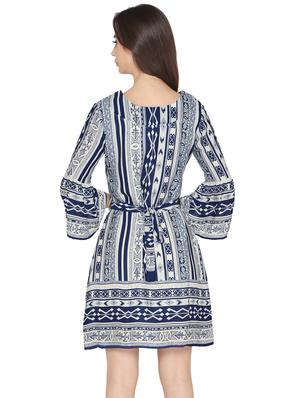 bell sleeved tie back dress - 16187459 - Standard Image - 3