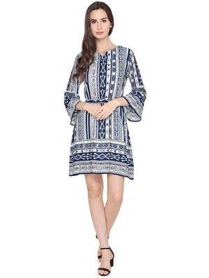 bell sleeved tie back dress - 16187459 - Standard Image - 4