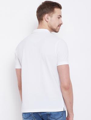 white solid polo t-shirt - 16187518 - Standard Image - 3