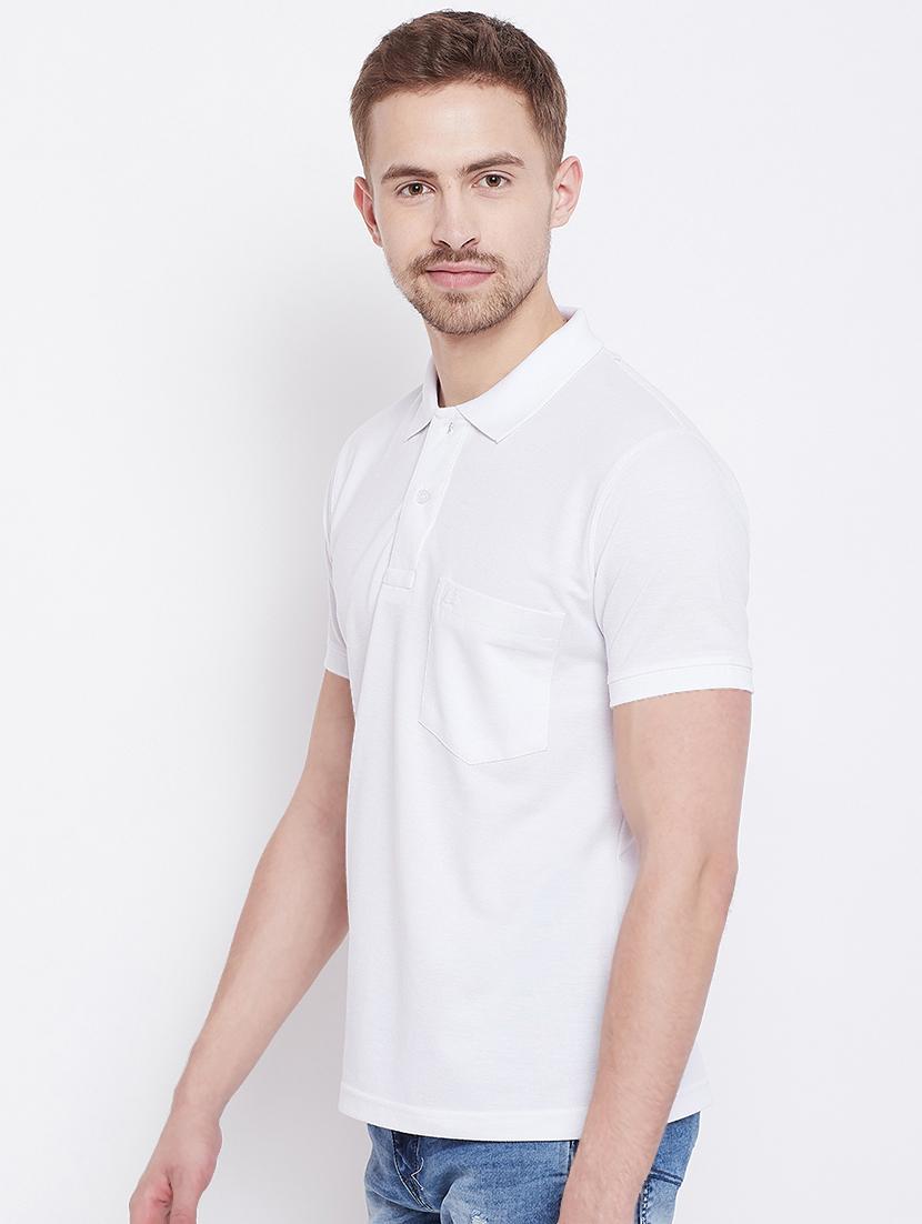 white solid polo t-shirt - 16187518 - Zoom Image - 2