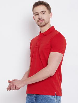 red solid polo tshirt - 16187521 - Standard Image - 2