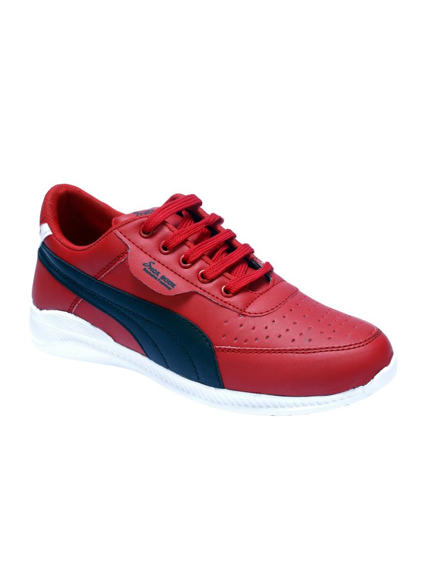 red leatherette lace up shoes - 16187603 - Zoom Image - 1