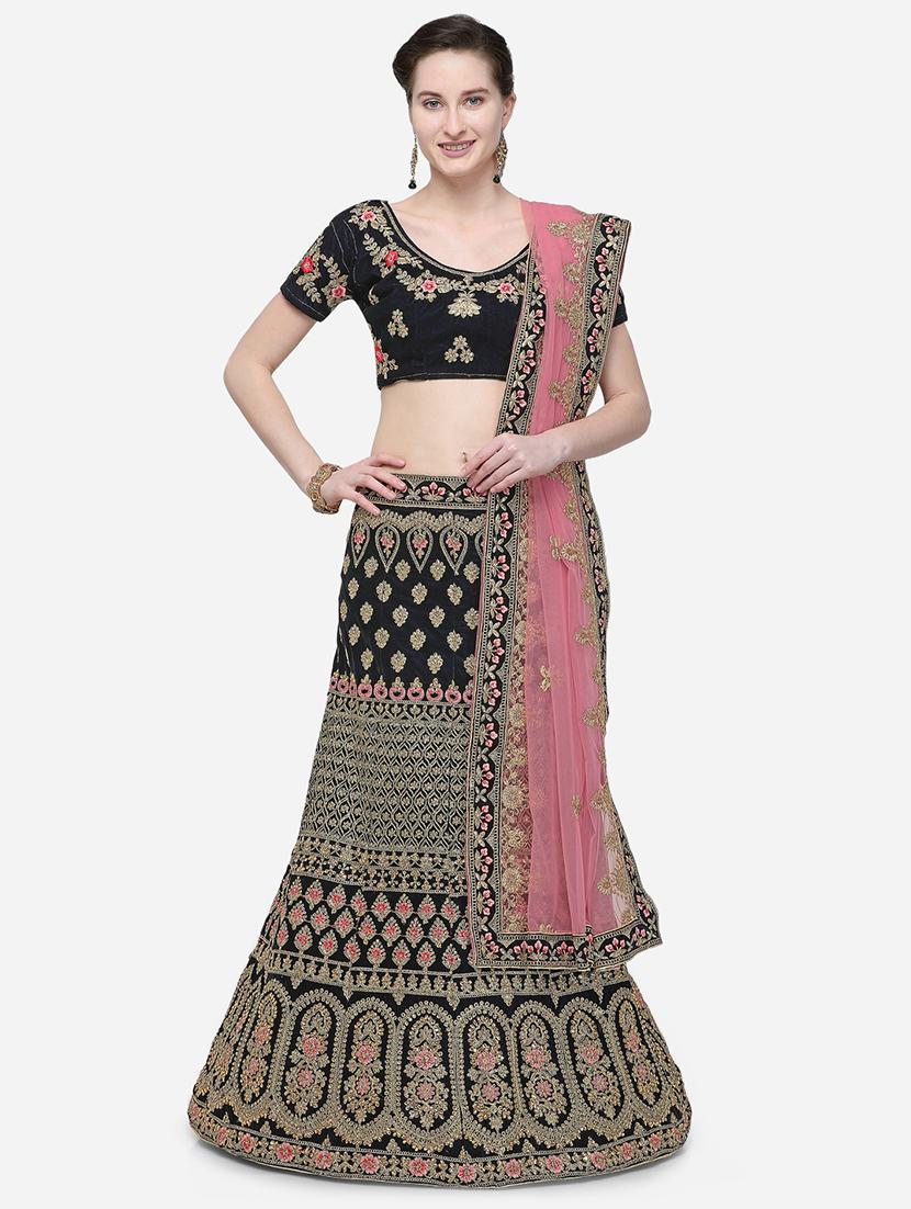 zari embroidered a-line lehenga - 16187990 - Zoom Image - 1