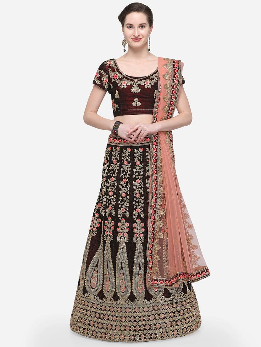 zari embroidered a-line lehenga - 16187992 - Zoom Image - 1
