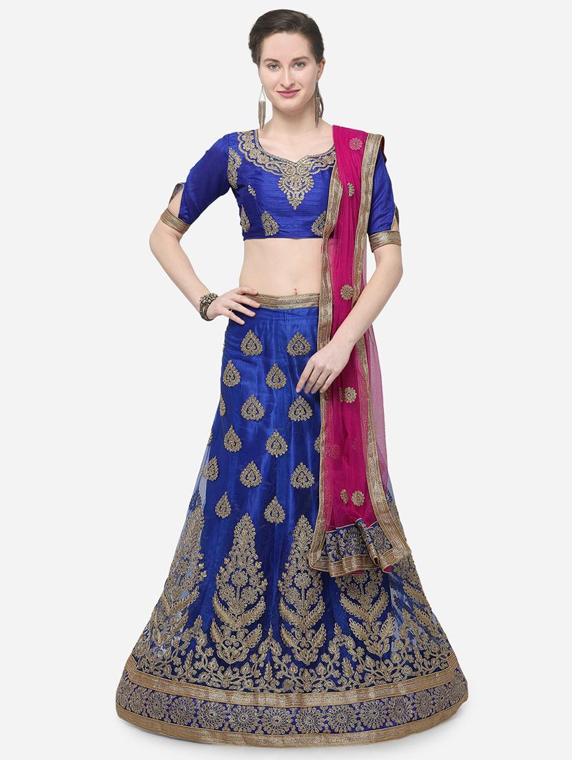zari embroidered a-line lehenga - 16188001 - Zoom Image - 1