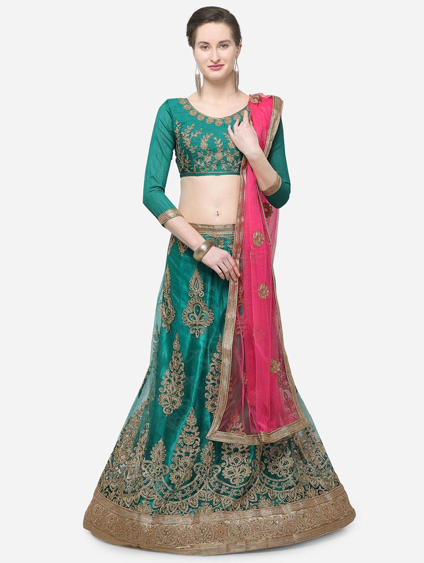 zari embroidered a-line lehenga - 16188003 - Zoom Image - 1