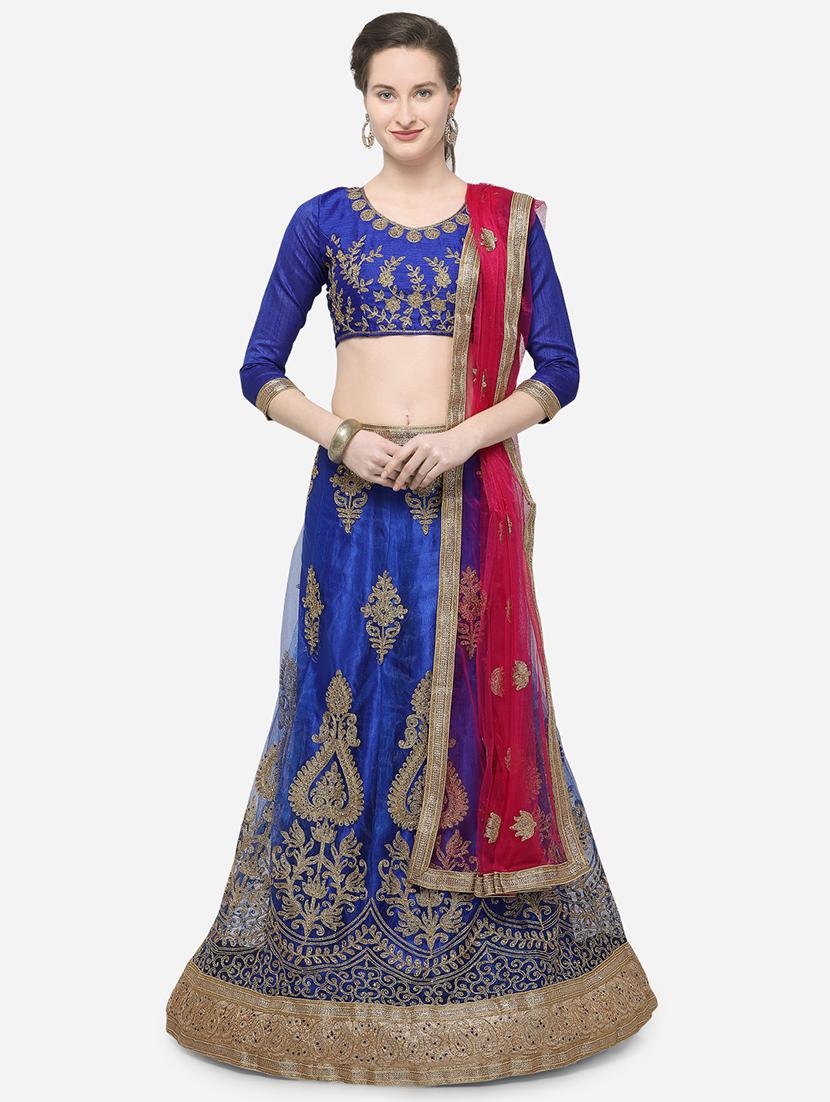 zari embroidered a-line lehenga - 16188005 - Zoom Image - 1