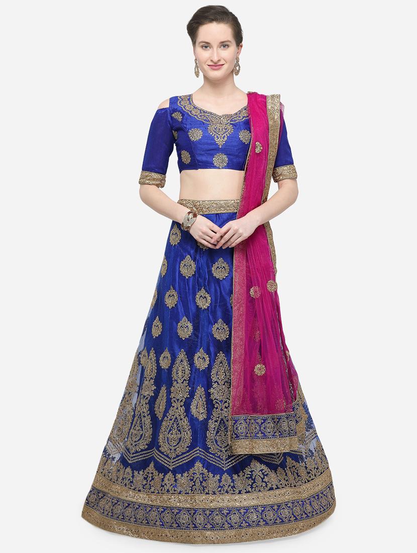 zari embroidered a-line lehenga - 16188007 - Zoom Image - 1