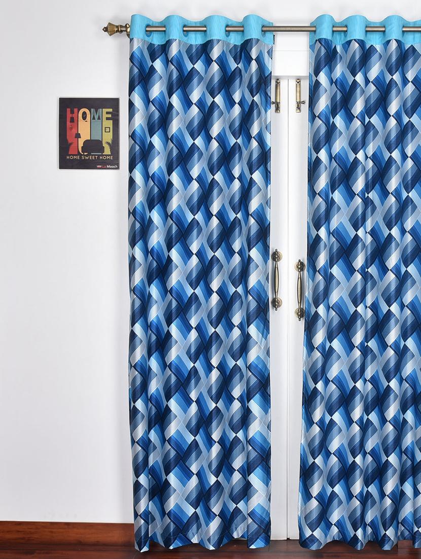 Cross Single Polyester Door Curtain - Blue - 16189268 - Zoom Image - 1
