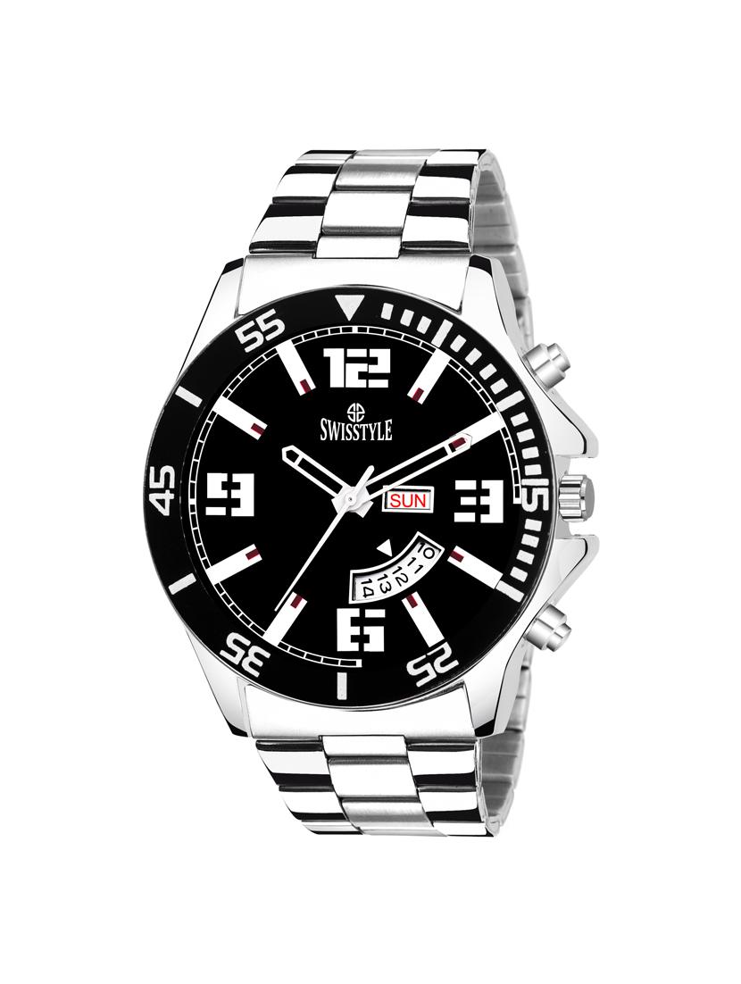round dial analog watch-(ss-gr799-blk-ch) - 16189670 - Zoom Image - 1