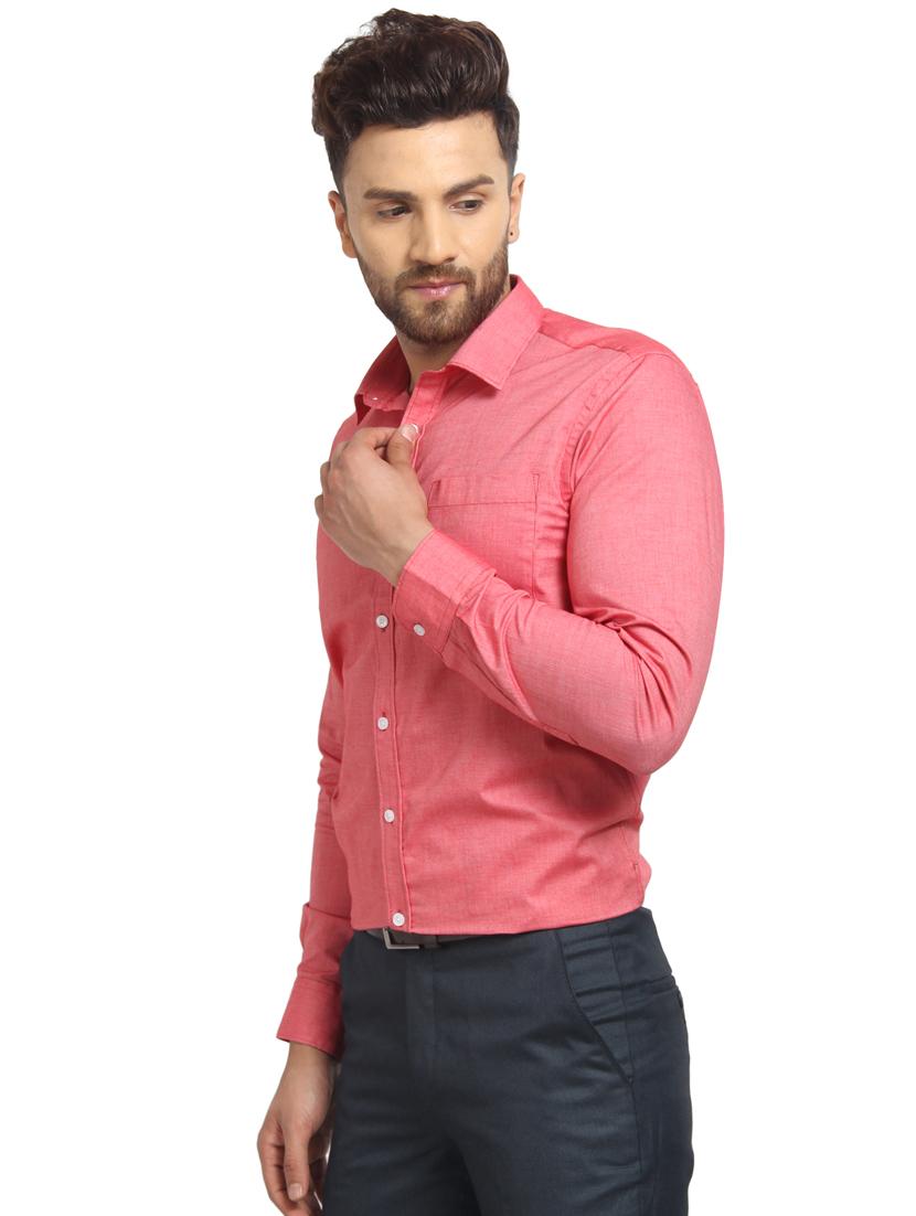 orange solid formal shirt - 16190408 - Zoom Image - 2