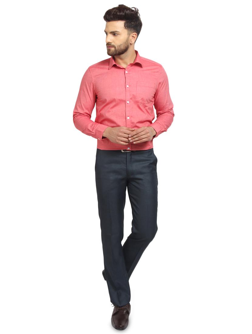 orange solid formal shirt - 16190408 - Zoom Image - 4