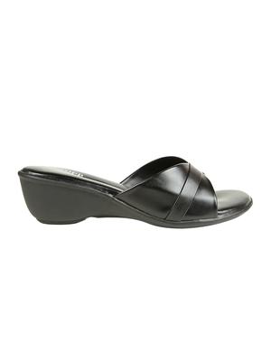 black slip on wedges - 16190635 - Standard Image - 2