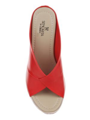 red slip on wedges - 16190665 - Standard Image - 4