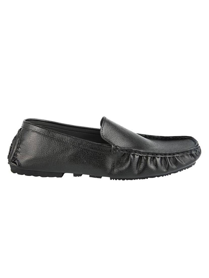 black leatherette slip on loafers - 16190735 - Zoom Image - 2