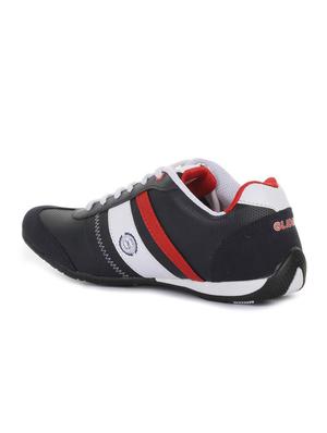 navy blue leatherette lace up sneakers - 16190767 - Standard Image - 2