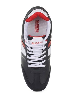 navy blue leatherette lace up sneakers - 16190767 - Standard Image - 4