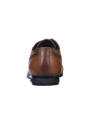 tan leatherette lace-up derbys - 16190783 - Standard Image - 3