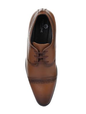 tan leatherette lace-up derbys - 16190783 - Standard Image - 4
