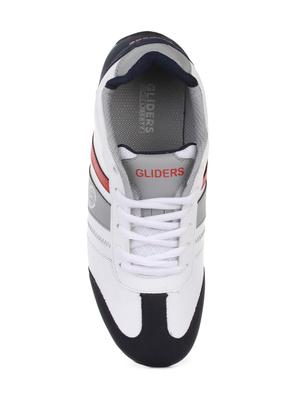 white leatherette lace up sneakers - 16190791 - Standard Image - 4