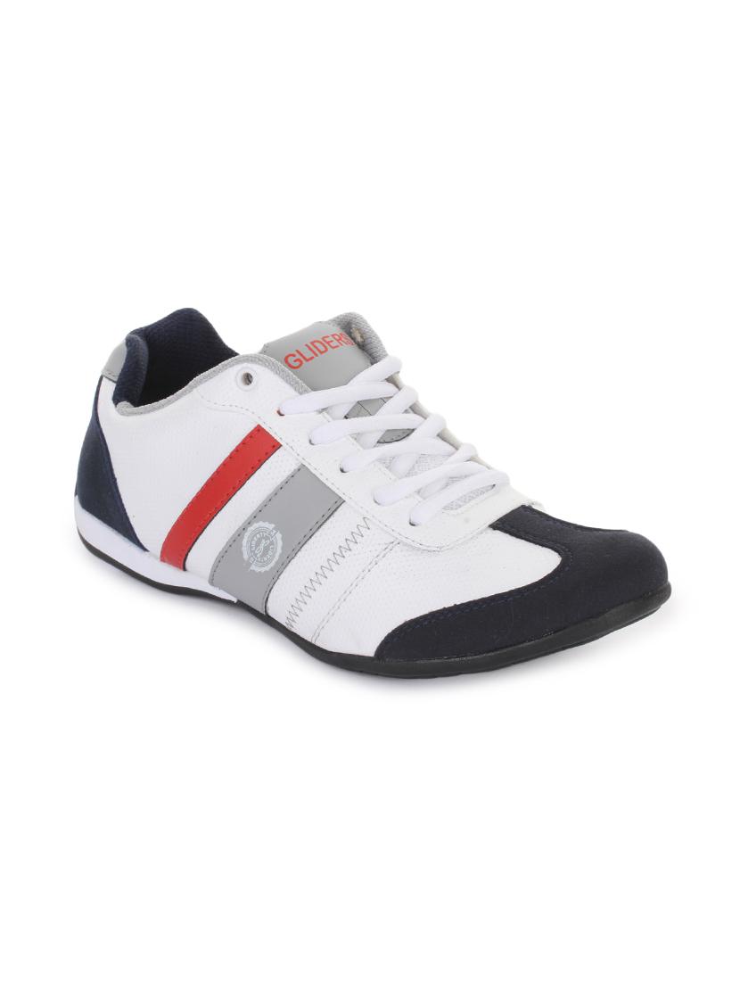 white leatherette lace up sneakers - 16190791 - Zoom Image - 1