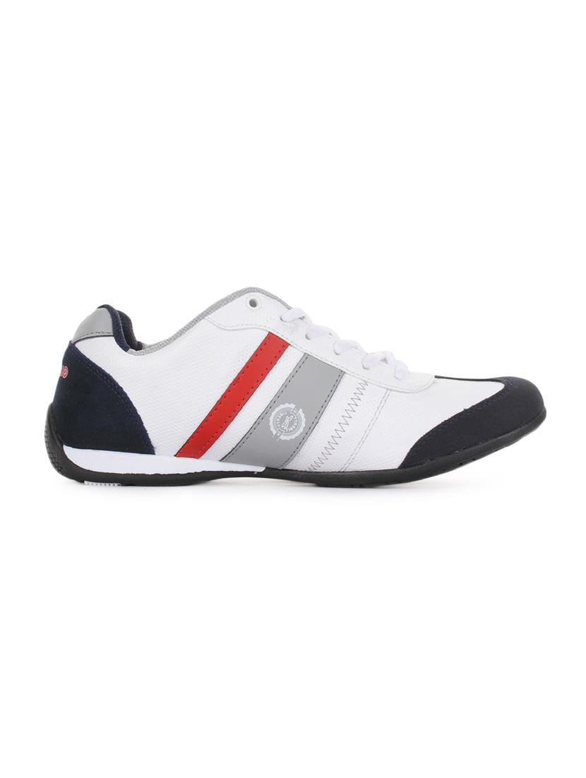 white leatherette lace up sneakers - 16190791 - Zoom Image - 2