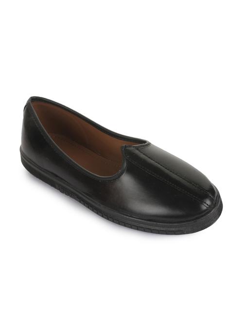 black leatherette slip on jutis - 16190798 - Standard Image - 1