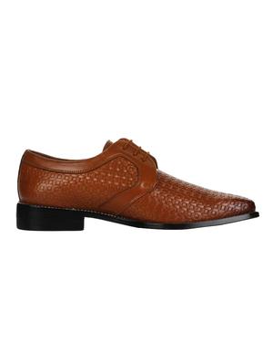 tan leatherette lace-up derbys - 16190803 - Standard Image - 2