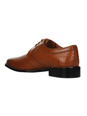 tan leatherette lace-up derbys - 16190803 - Standard Image - 3