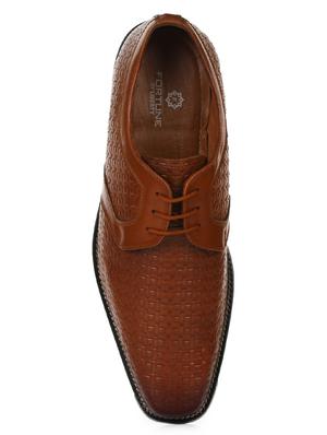 tan leatherette lace-up derbys - 16190803 - Standard Image - 4