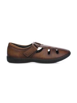 brown leatherette back strap sandals - 16190942 - Standard Image - 2