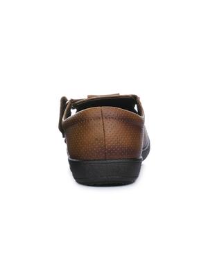 brown leatherette back strap sandals - 16190942 - Standard Image - 3