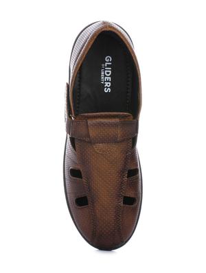 brown leatherette back strap sandals - 16190942 - Standard Image - 4