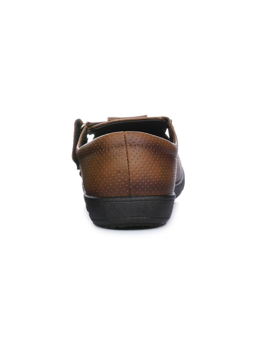 brown leatherette back strap sandals - 16190942 - Zoom Image - 3