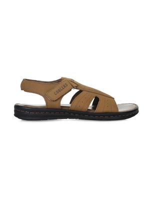 tan leatherette back strap sandals - 16190945 - Standard Image - 2