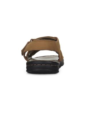 tan leatherette back strap sandals - 16190945 - Standard Image - 3