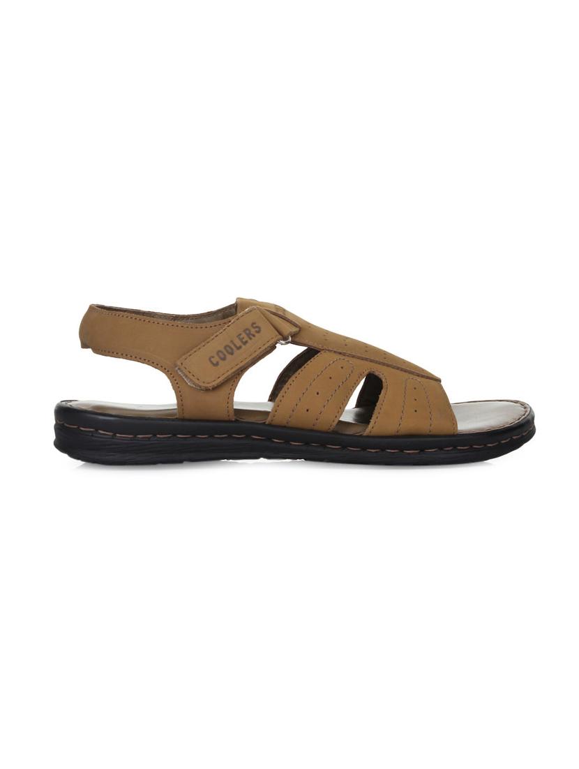 tan leatherette back strap sandals - 16190945 - Zoom Image - 2