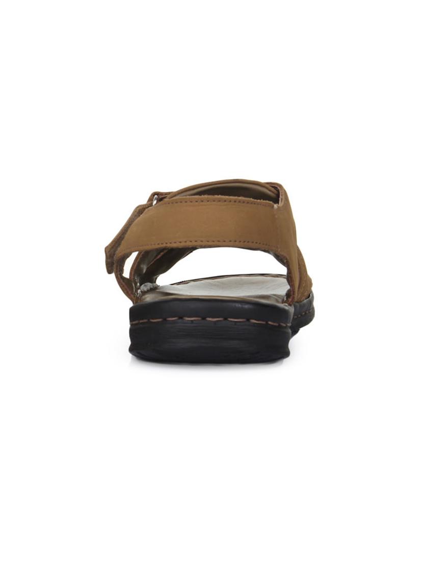 tan leatherette back strap sandals - 16190945 - Zoom Image - 3