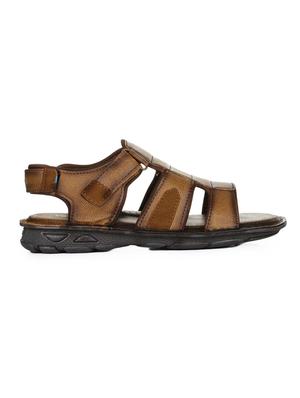 tan leatherette back strap sandals - 16190959 - Standard Image - 2