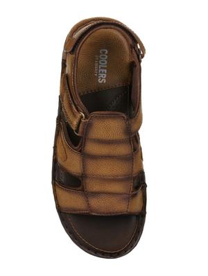 tan leatherette back strap sandals - 16190959 - Standard Image - 4