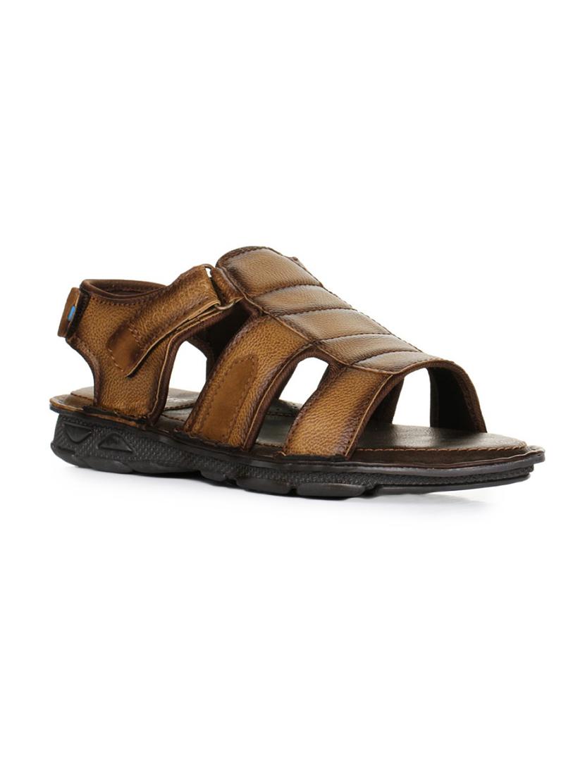 tan leatherette back strap sandals - 16190959 - Zoom Image - 1