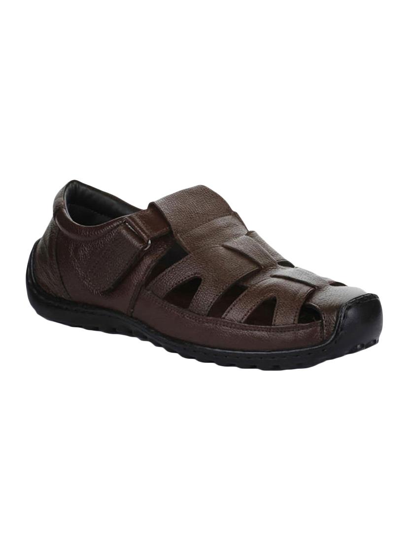 brown leather back strap sandals - 16190960 - Zoom Image - 1