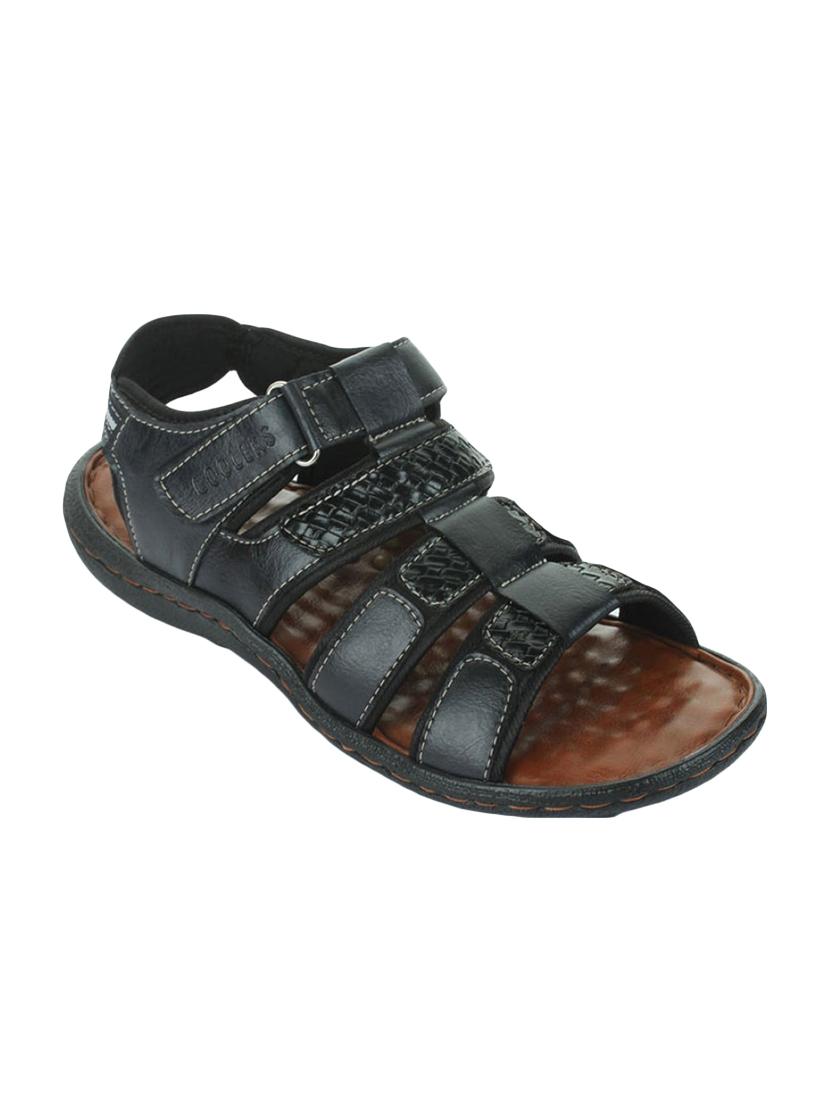 blue leatherette back strap sandals - 16190964 - Zoom Image - 1