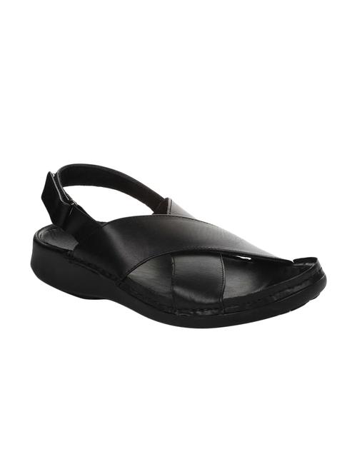 black leather back strap sandals - 16190992 - Standard Image - 1