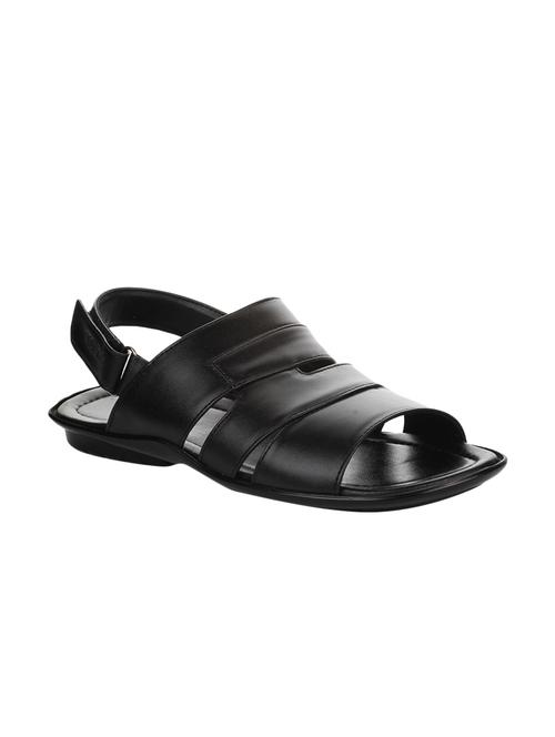 black leatherette back strap sandals - 16191004 - Standard Image - 1
