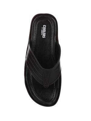 brown leatherette toe separator slippers - 16191023 - Standard Image - 4