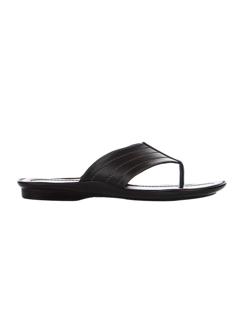 brown leatherette toe separator slippers - 16191023 - Zoom Image - 2