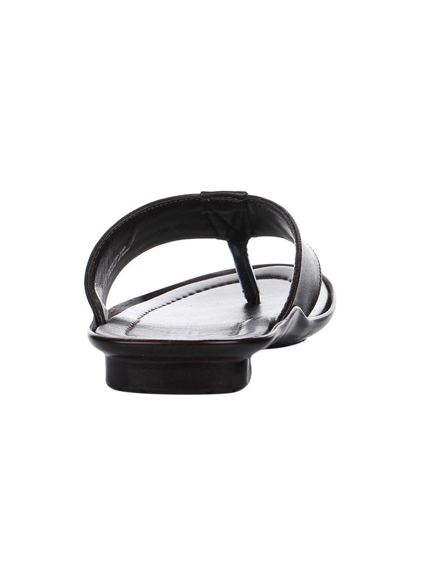 brown leatherette toe separator slippers - 16191023 - Zoom Image - 3