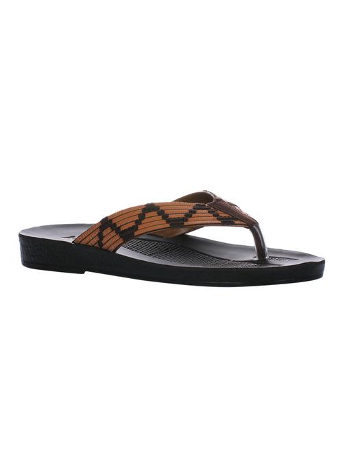 brown leatherette toe separator slippers - 16191036 - Very Small Image - 1